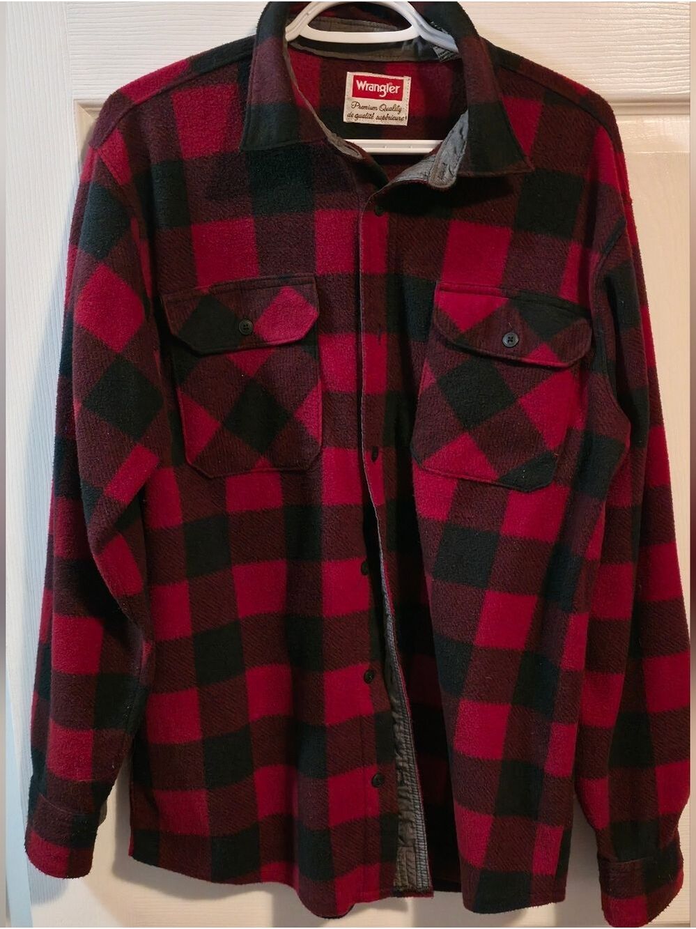 4/$97 Deal! Wrangler Red and Black Buffalo Plaid Shirt Jacket